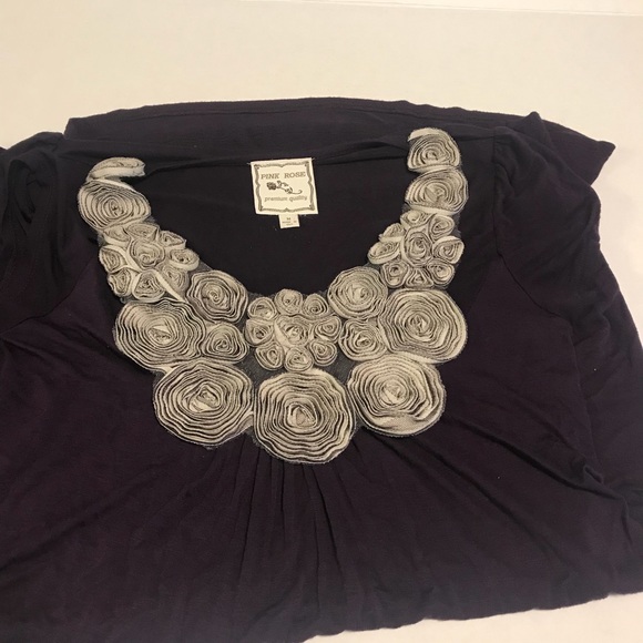 🐞Pink Rose size M dress/tunic Eggplant Purple - Picture 4 of 5